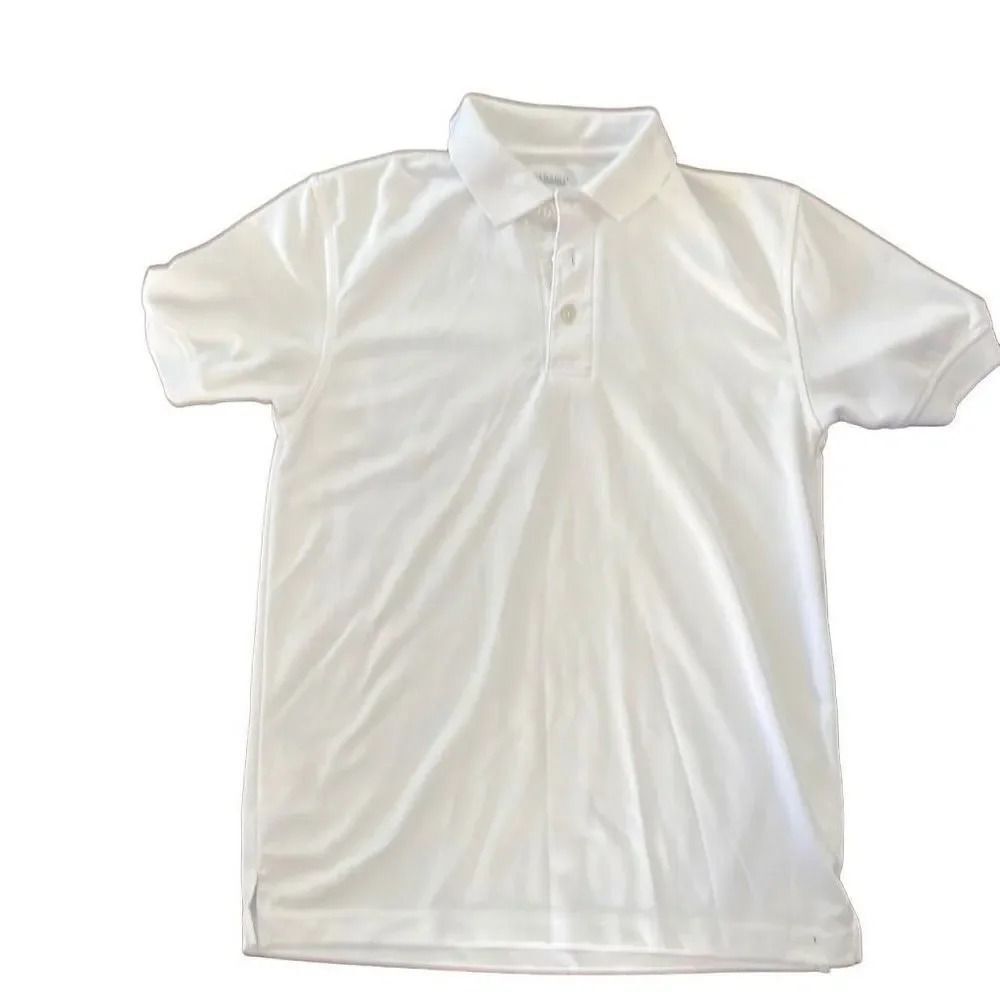 El Dorado youth large, white polyester golf shirt